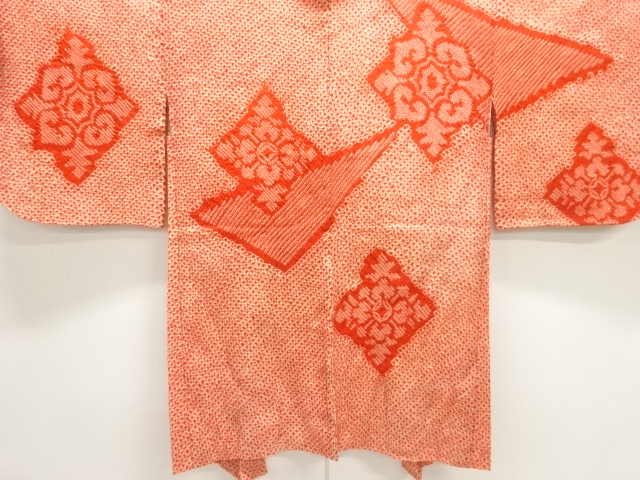 JAPANESE KIMONO / ANTIQUE HAORI / SILK / ALL SHIBORI / FLORAL CREST